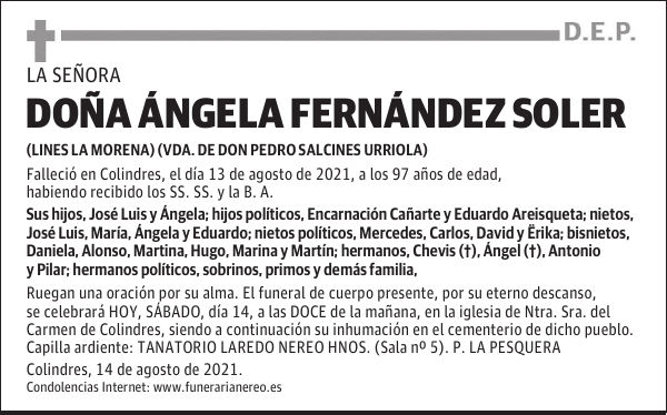 DOÑA ÁNGELA FERNÁNDEZ SOLER