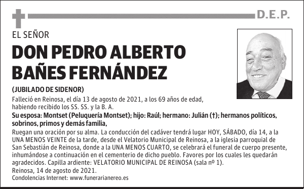 DON PEDRO ALBERTO BAÑES FERNÁNDEZ