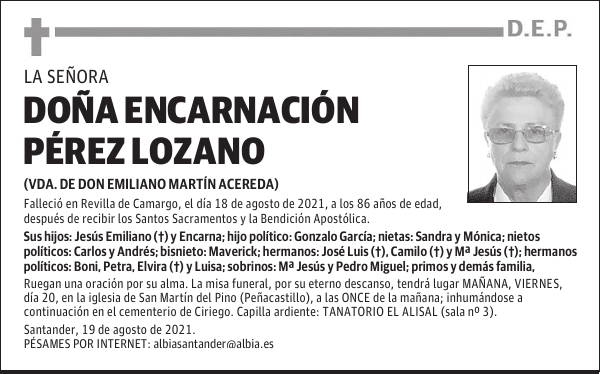 DOÑA ENCARNACIÓN PÉREZ LOZANO