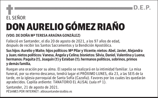 DON AURELIO GÓMEZ RIAÑO