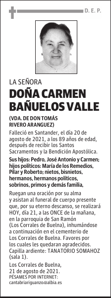 DOÑA CARMEN BAÑUELOS VALLE