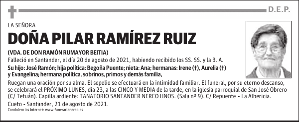 DOÑA PILAR RAMÍREZ RUIZ