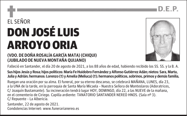 DON JOSÉ LUIS ARROYO ORIA