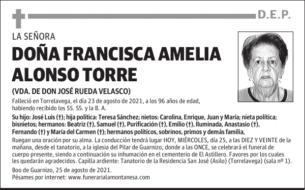 DOÑA FRANCISCA AMELIA ALONSO TORRE