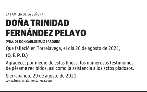 DOÑA TRINIDAD FERNÁNDEZ PELAYO