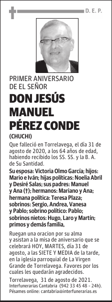 DON JESÚS MANUEL PÉREZ CONDE