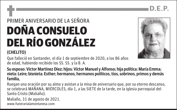 DOÑA CONSUELO DEL RÍO GONZÁLEZ