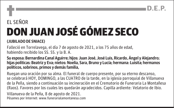 DON JUAN JOSÉ GÓMEZ SECO