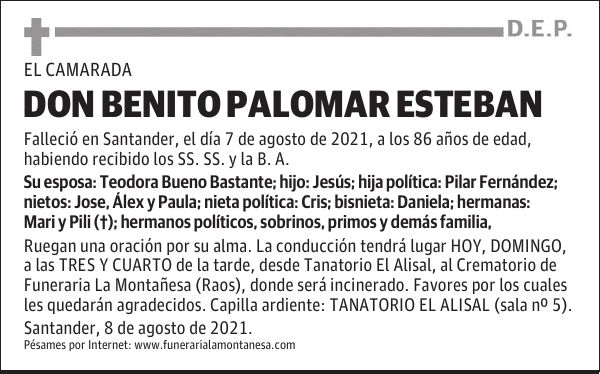 DON BENITO PALOMAR ESTEBAN