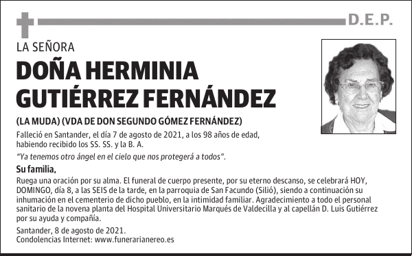 DOÑA HERMINIA GUTIÉRREZ FERNÁNDEZ