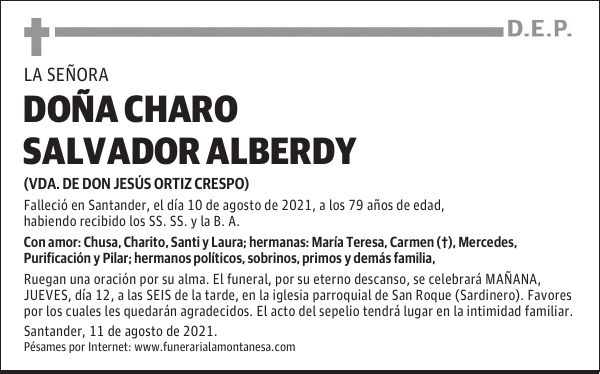 DOÑA CHARO SALVADOR ALBERDY
