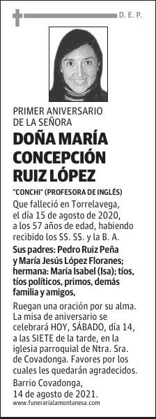 DOÑA MARÍA CONCEPCIÓN RUIZ LÓPEZ
