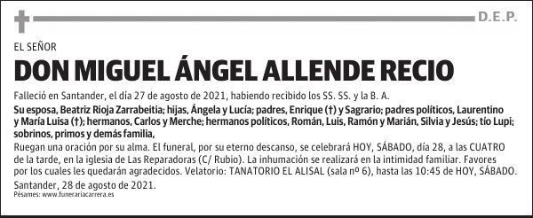 DON MIGUEL ÁNGEL ALLENDE RECIO