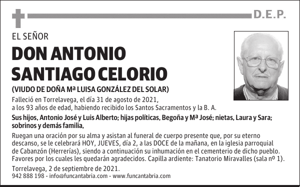 DON ANTONIO SANTIAGO CELORIO