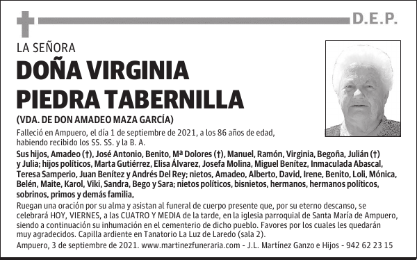 DOÑA VIRGINIA PIEDRA TABERNILLA