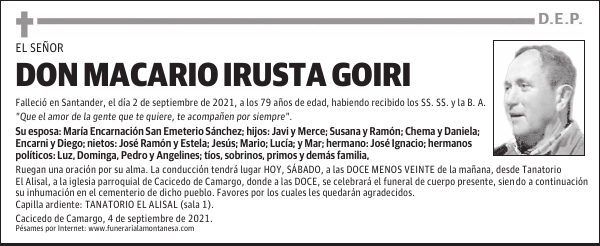 DON MACARIO IRUSTA GOIRI