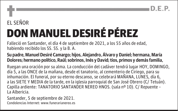 DON MANUEL DESIRÉ PÉREZ