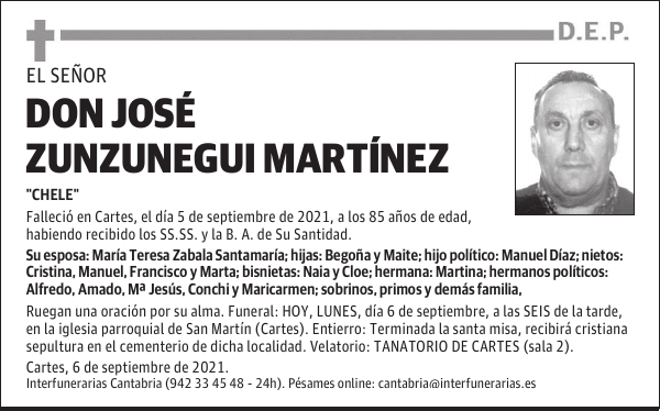 DON JOSÉ ZUNZUNEGUI MARTÍNEZ