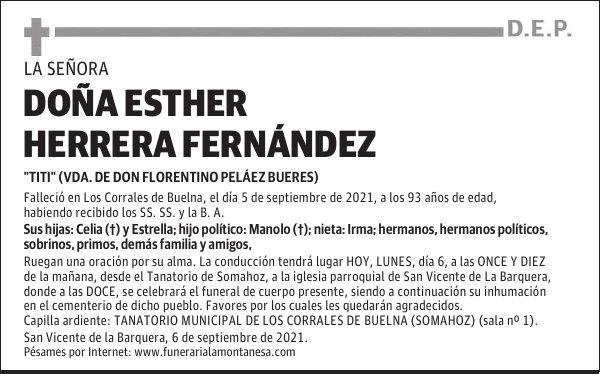 DOÑA ESTHER HERRERA FERNÁNDEZ