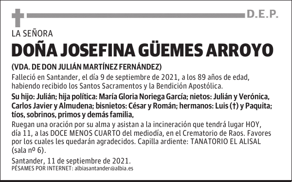 DOÑA JOSEFINA GÜEMES ARROYO