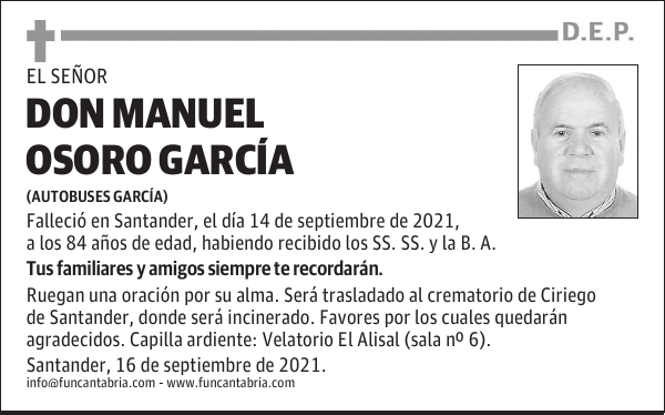 DON MANUEL OSORO GARCÍA