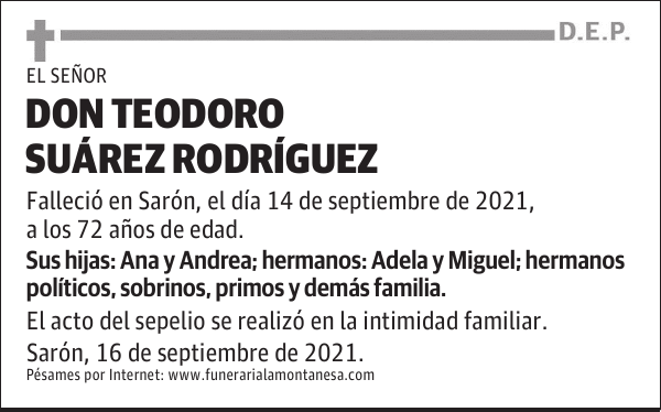 DON TEODORO SUÁREZ RODRÍGUEZ