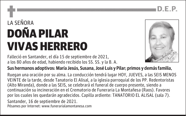 DOÑA PILAR VIVAS HERRERO