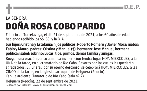 DOÑA ROSA COBO PARDO