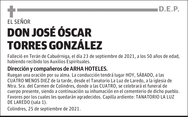 DON JOSÉ ÓSCAR TORRES GONZÁLEZ