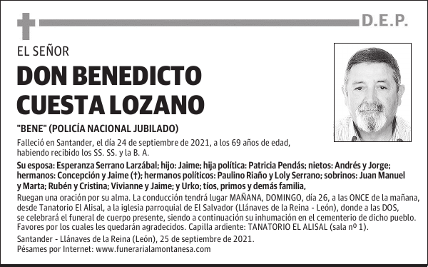 DON BENEDICTO CUESTA LOZANO