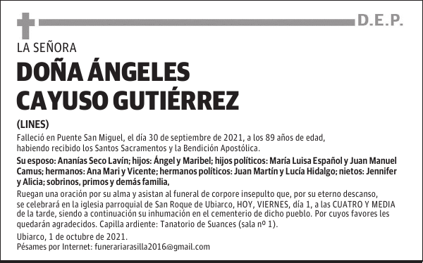 DOÑA ÁNGELES CAYUSO GUTIÉRREZ