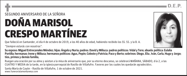 DOÑA MARISOL CRESPO MARTÍNEZ