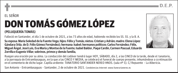 DON TOMÁS GÓMEZ LÓPEZ