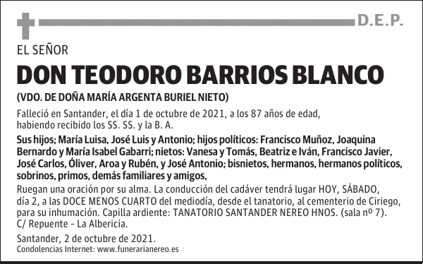 DON TEODORO BARRIOS BLANCO