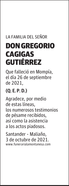 DON GREGORIO CAGIGAS GUTIÉRREZ
