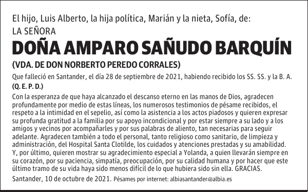 DOÑA AMPARO SAÑUDO BARQUÍN
