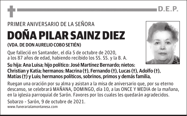 DOÑA PILAR SAINZ DIEZ
