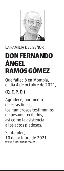 DON FERNANDO ÁNGEL RAMOS GÓMEZ
