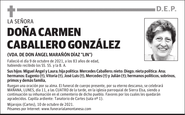 DOÑA CARMEN CABALLERO GONZÁLEZ