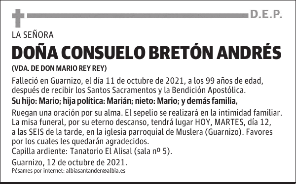 DOÑA CONSUELO BRETÓN ANDRÉS