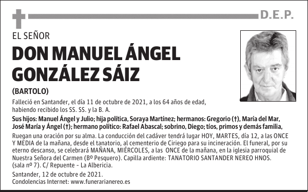 DON MANUEL ÁNGEL GONZÁLEZ SÁIZ