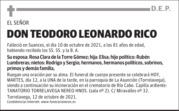 DON TEODORO LEONARDO RICO