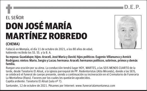 DON JOSÉ MARÍA MARTÍNEZ ROBREDO