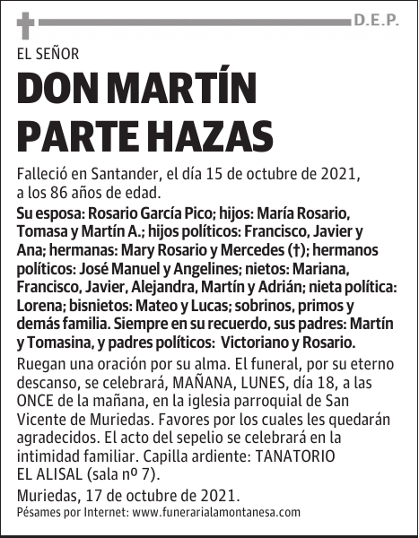 DON MARTÍN PARTE HAZAS