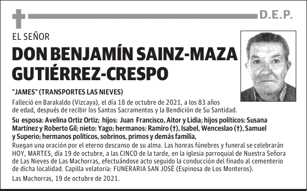 DON BENJAMÍN SAINZ-MAZA GUTIÉRREZ-CRESPO