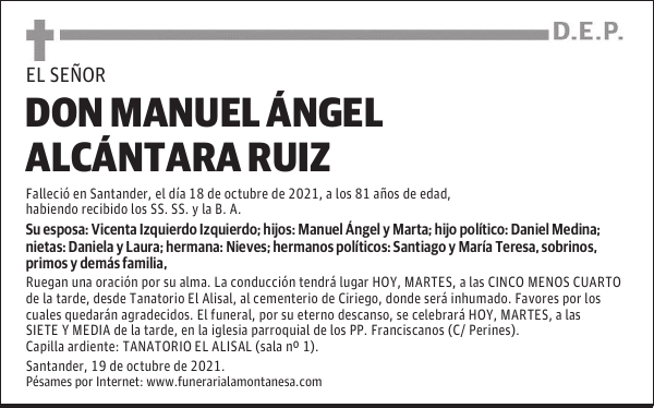 DON MANUEL ÁNGEL ALCÁNTARA RUIZ