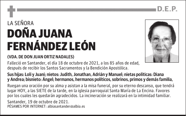 DOÑA JUANA FERNÁNDEZ LEÓN