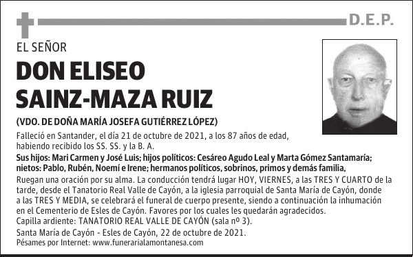 DON ELISEO SAINZ-MAZA RUIZ