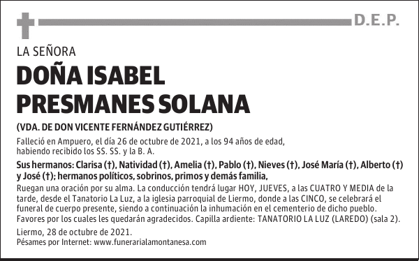 DOÑA ISABEL PRESMANES SOLANA