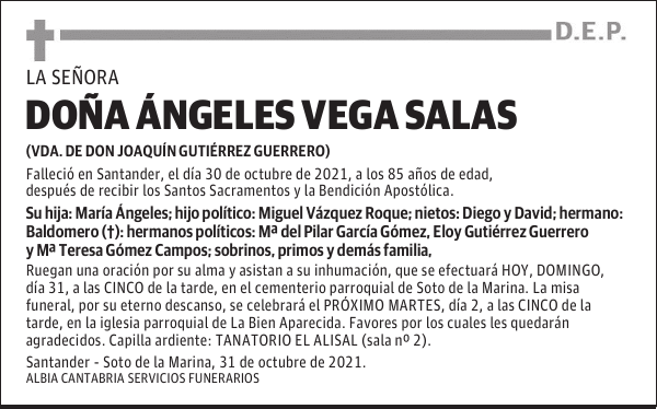 DOÑA ÁNGELES VEGA SALAS